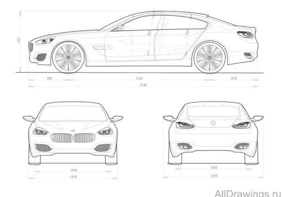 BMW Concept CS (БМВ Концепт CС) - чертежи (рисунки) автомобиля